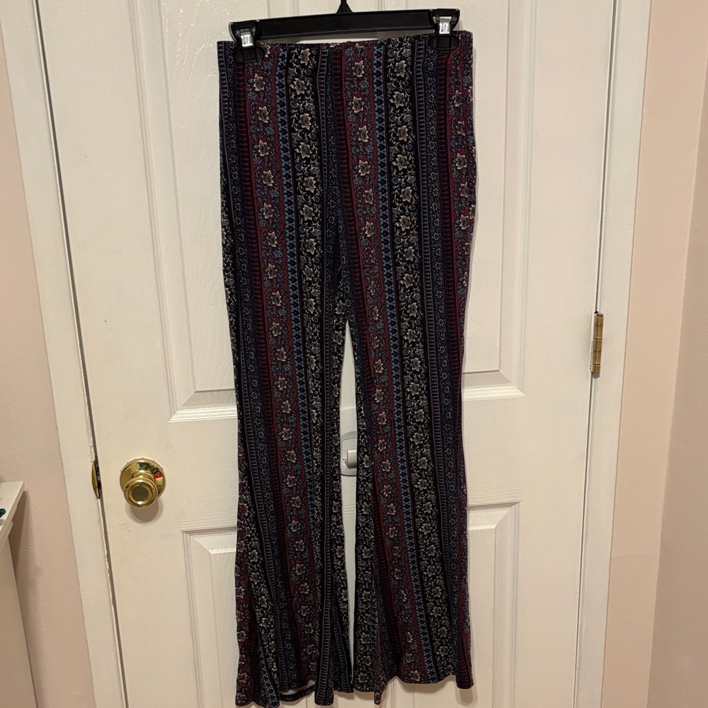 Lord & Taylor Multicolor Striped Flare Pants